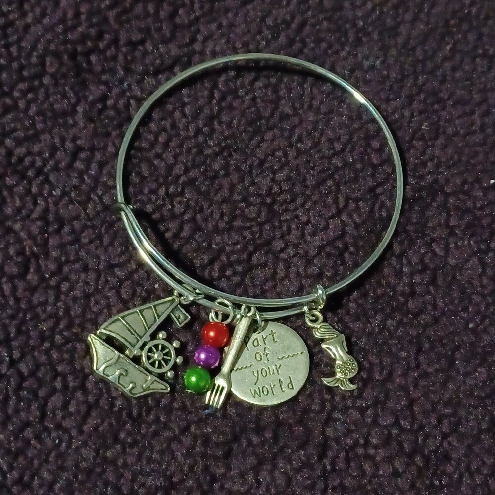Silver-Toned The Little Mermaid-Inspired Charm Bracelet